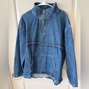 Warp + Weft Half-Zip Blue Denim Quarter Zip